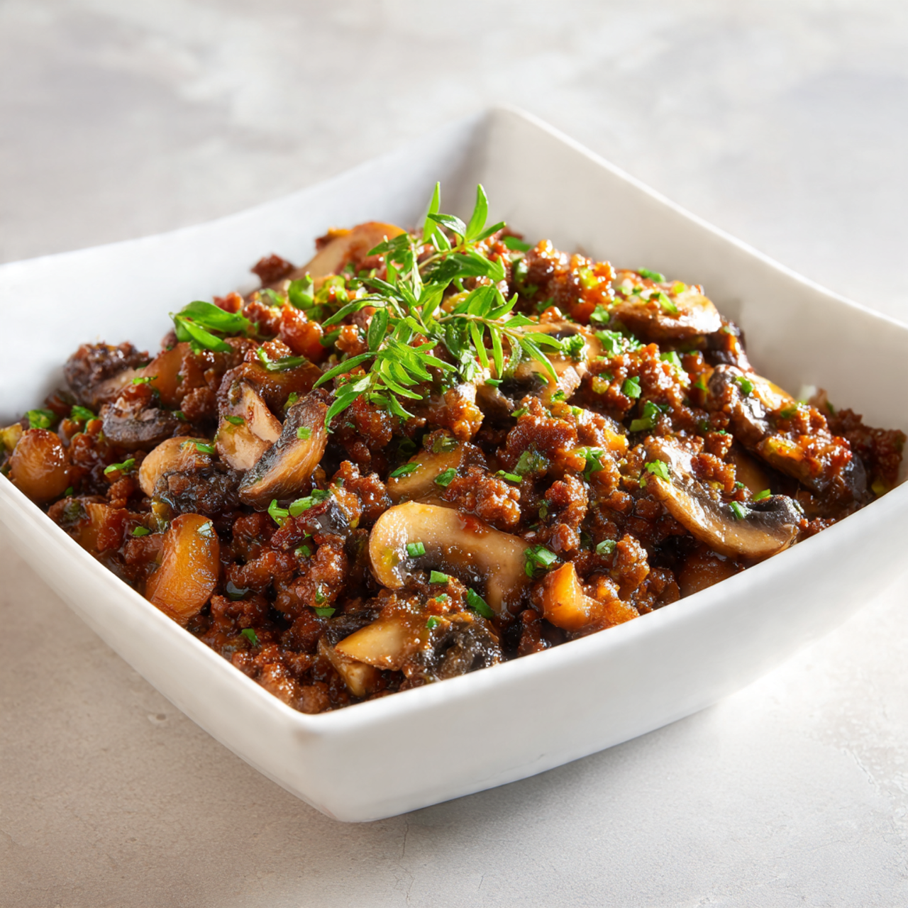 Ground Beef and Mushroom Skillet