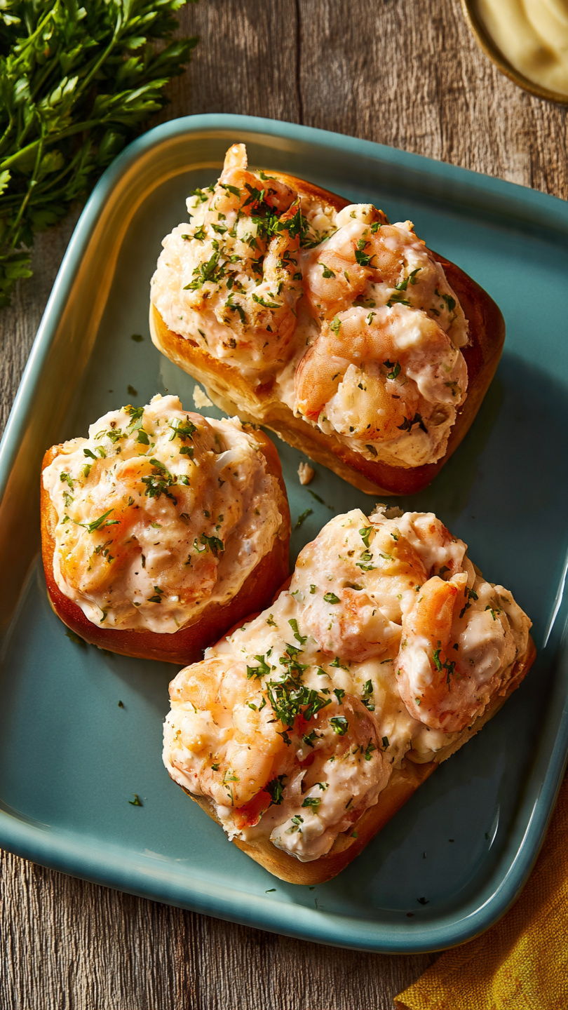 Creamy Garlic Parmesan Shrimp Roll-Ups