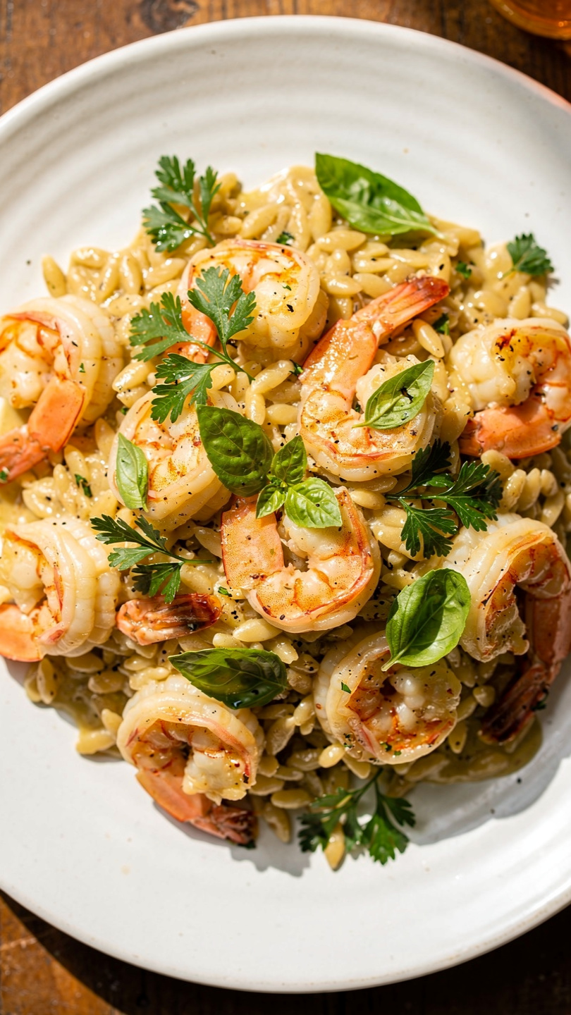 Creamy Tuscan Shrimp Orzo