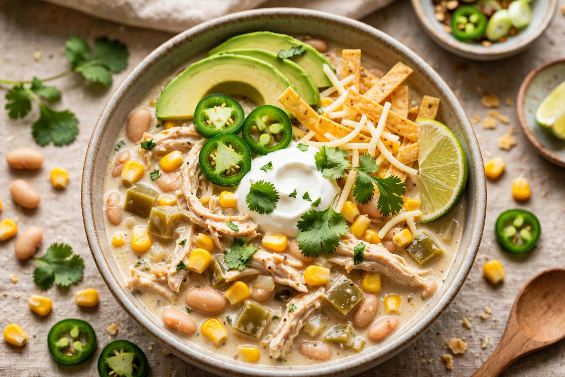 Crockpot Creamy White Chicken Chili